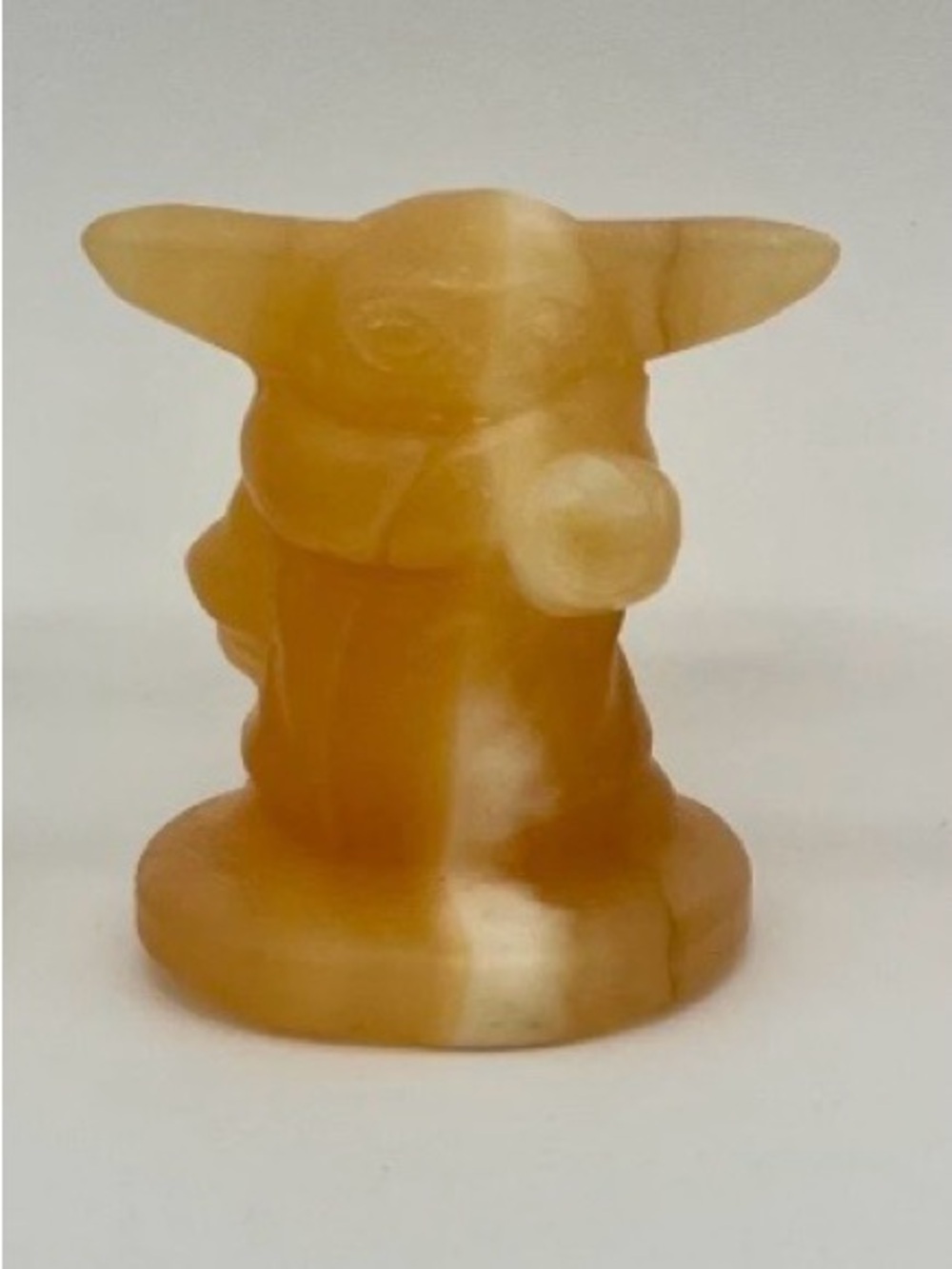 Orange Calcite Baby Grogu Carving – 6cm